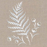 Fern and Berries Accent (Whitework)