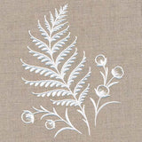 Fern and Berries Accent (Whitework)