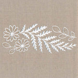 Fern and Flowers Border (Whitework)