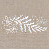 Fern and Flowers Border (Whitework)