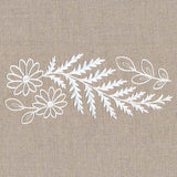 Fern and Flowers Border (Whitework)