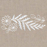 Fern and Flowers Border (Whitework)