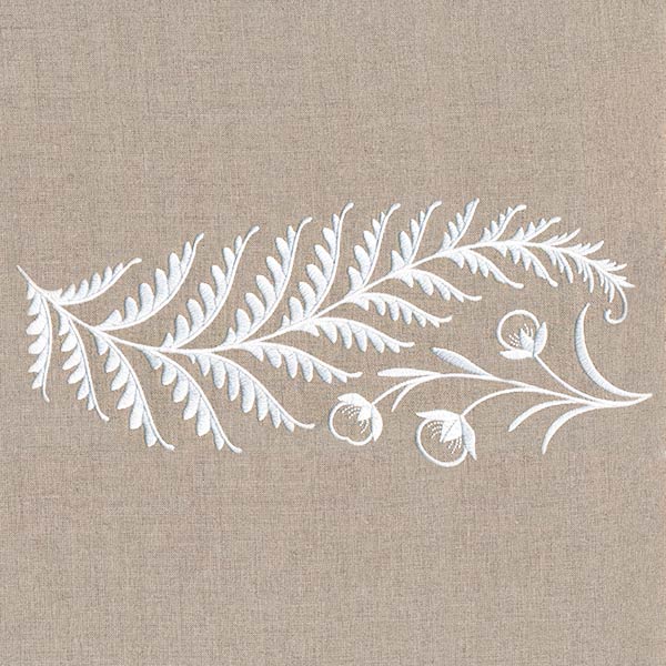 Fern and Berries Border (Whitework)
