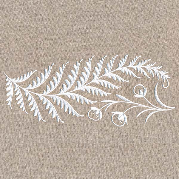 Fern and Berries Border (Whitework)