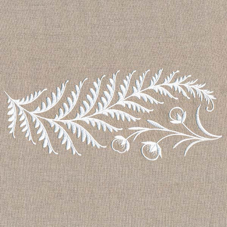 Fern and Berries Border (Whitework)