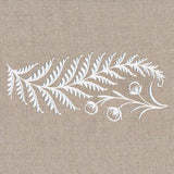 Fern and Berries Border (Whitework)