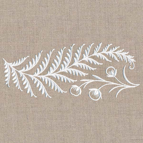 Fern and Berries Border (Whitework)