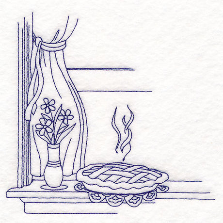 Timeless Kitchen Scenes - Pie Cooling on a Window Sill