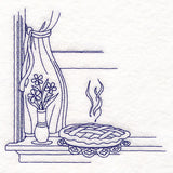 Timeless Kitchen Scenes - Pie Cooling on a Window Sill