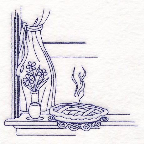Timeless Kitchen Scenes - Pie Cooling on a Window Sill