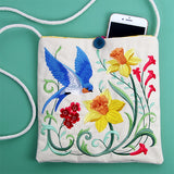 Garden Bluebird in Daffodils and Blooms