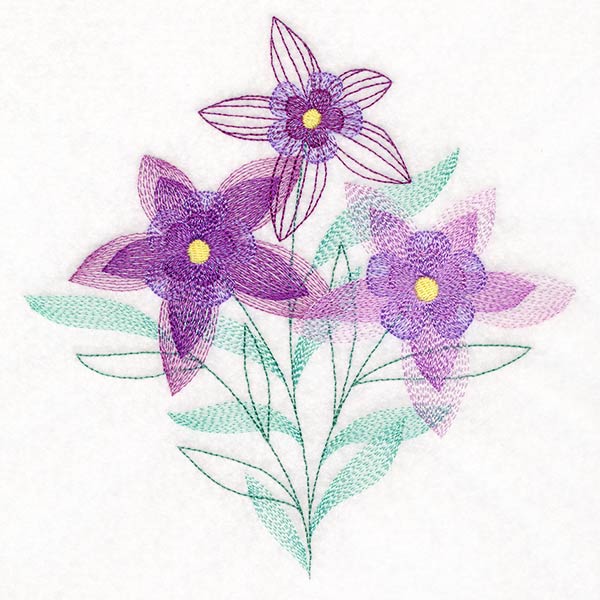 Garden Flower Bouquet - Columbines