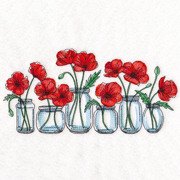 Poppy Jar Bouquets Border