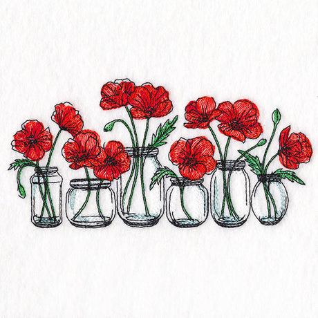 Poppy Jar Bouquets Border