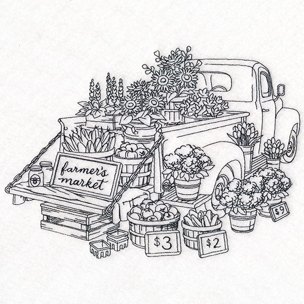 Farmers Market Retro Truck (Vintage)
