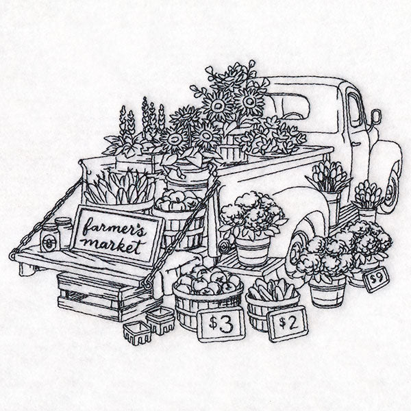 Farmers Market Retro Truck (Vintage)