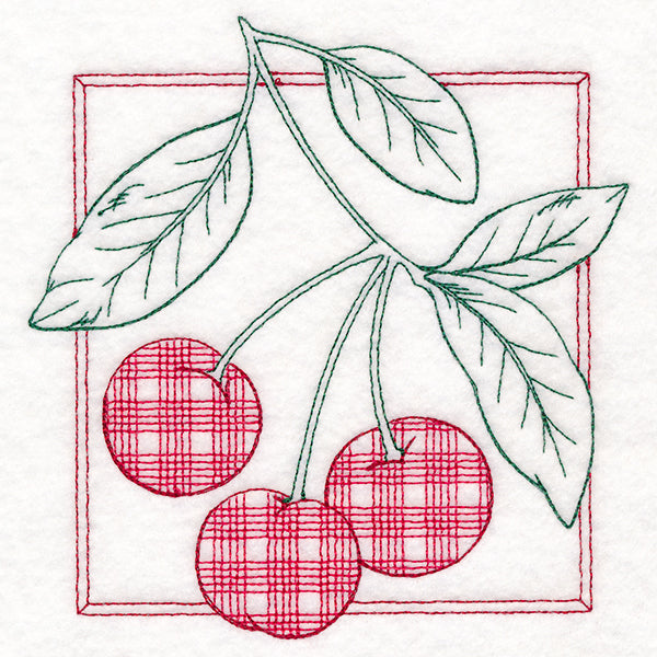 Retro Gingham Fruit - Cherries