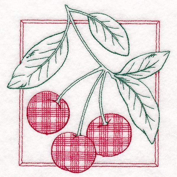 Retro Gingham Fruit - Cherries