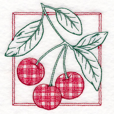 Retro Gingham Fruit - Cherries