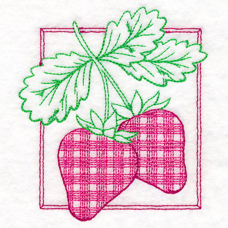 Retro Gingham Fruit - Strawberries