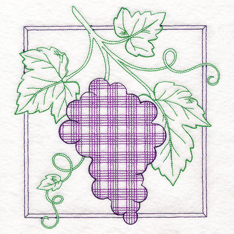 Retro Gingham Fruit - Grapes
