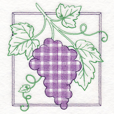 Retro Gingham Fruit - Grapes
