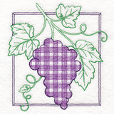Retro Gingham Fruit - Grapes