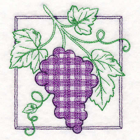 Retro Gingham Fruit - Grapes