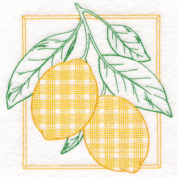 Retro Gingham Fruit - Lemons