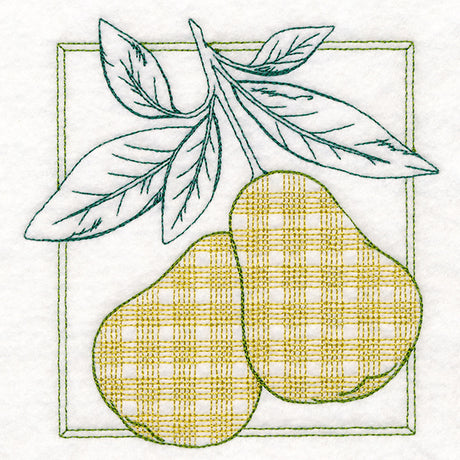 Retro Gingham Fruit - Pears