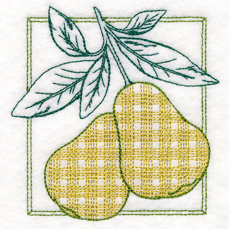 Retro Gingham Fruit - Pears