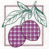 Retro Gingham Fruit - Plums