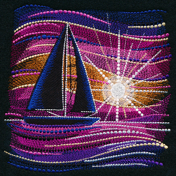 Sailing at Sunset Scene