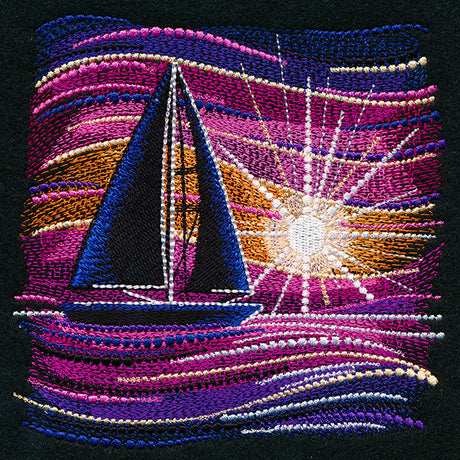 Sailing at Sunset Scene