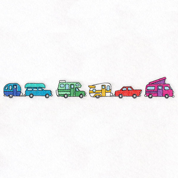 Sizzling Summer Border - Vintage Cars