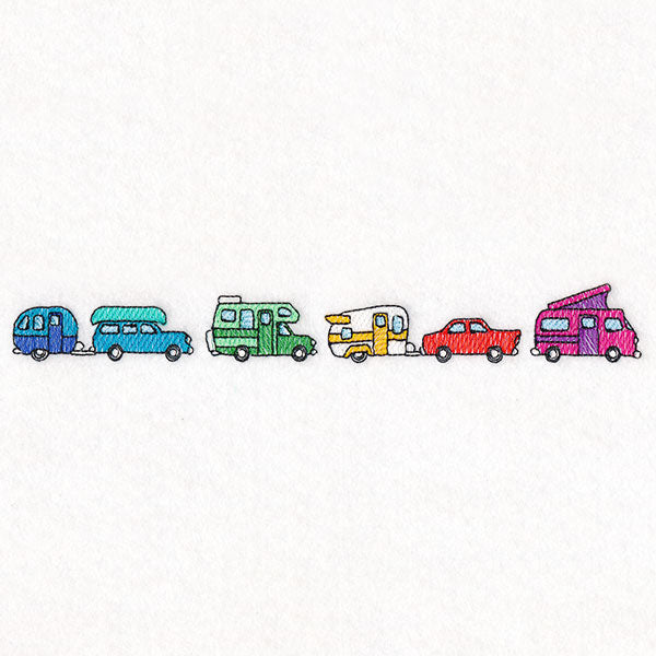 Sizzling Summer Border - Vintage Cars