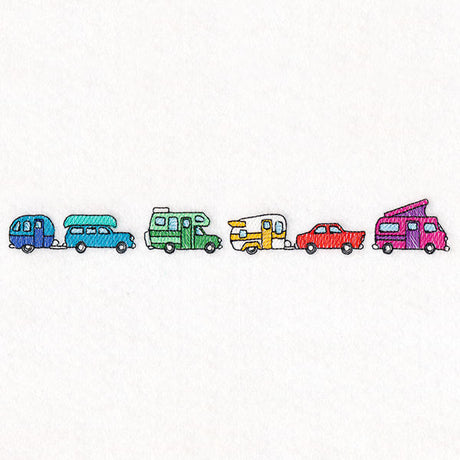 Sizzling Summer Border - Vintage Cars