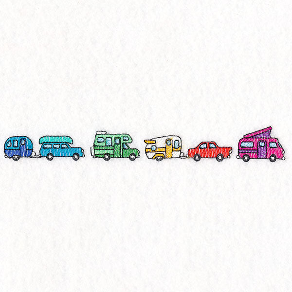 Sizzling Summer Border - Vintage Cars