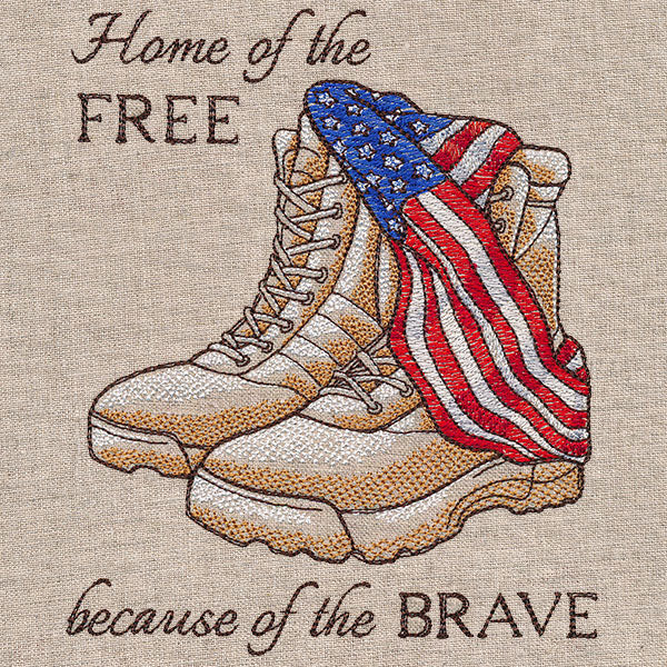 Home of the Free Serviceman Boots with American Flag