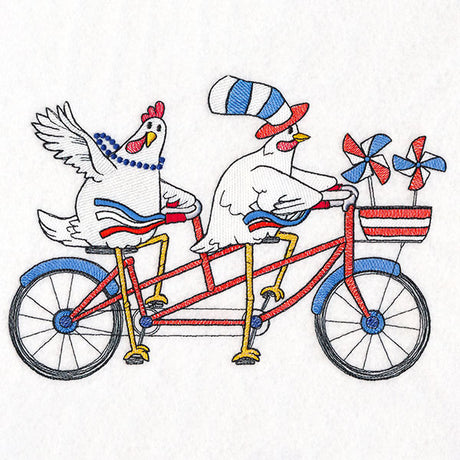 Americana Farm Parade - Chickens on a Tandem Bike