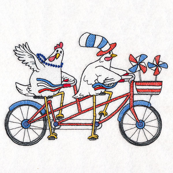 Americana Farm Parade - Chickens on a Tandem Bike