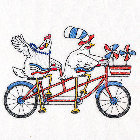 Americana Farm Parade - Chickens on a Tandem Bike