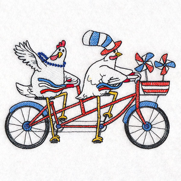 Americana Farm Parade - Chickens on a Tandem Bike