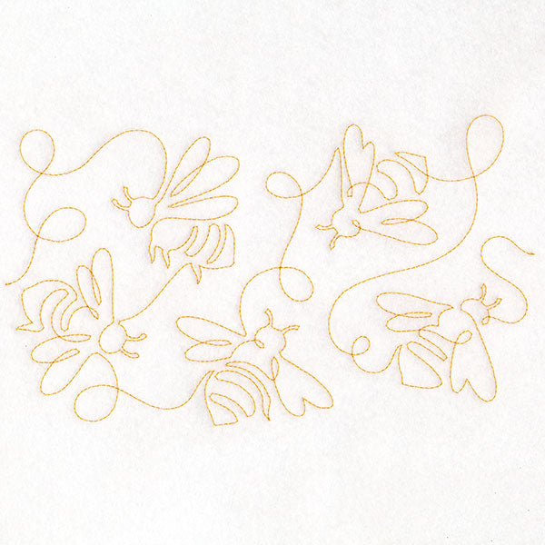 Summer Garden - Honeybees (Edge-to-Edge Quilting)