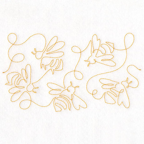 Summer Garden - Honeybees (Edge-to-Edge Quilting)