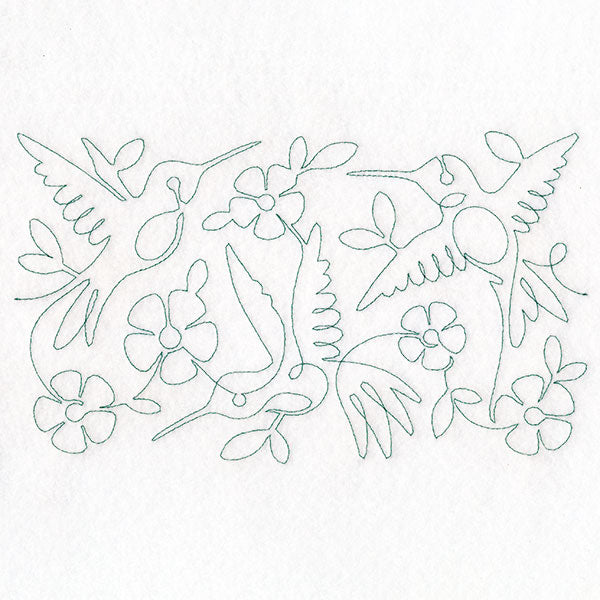 Summer Garden - Hummingbirds (Edge-to-Edge Quilting)