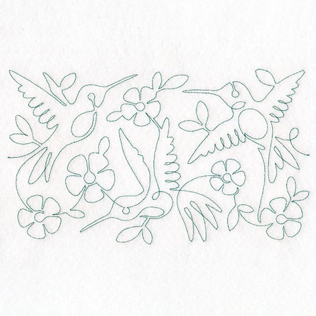 Summer Garden - Hummingbirds (Edge-to-Edge Quilting)