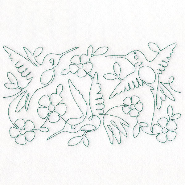 Summer Garden - Hummingbirds (Edge-to-Edge Quilting)