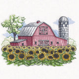 Sunflower Barn Scene