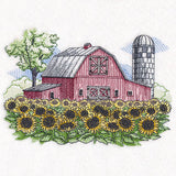 Sunflower Barn Scene